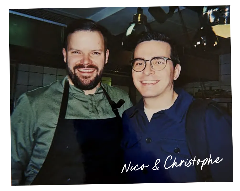 Nico Heinen and Christophe Prosperi together in the kitchen