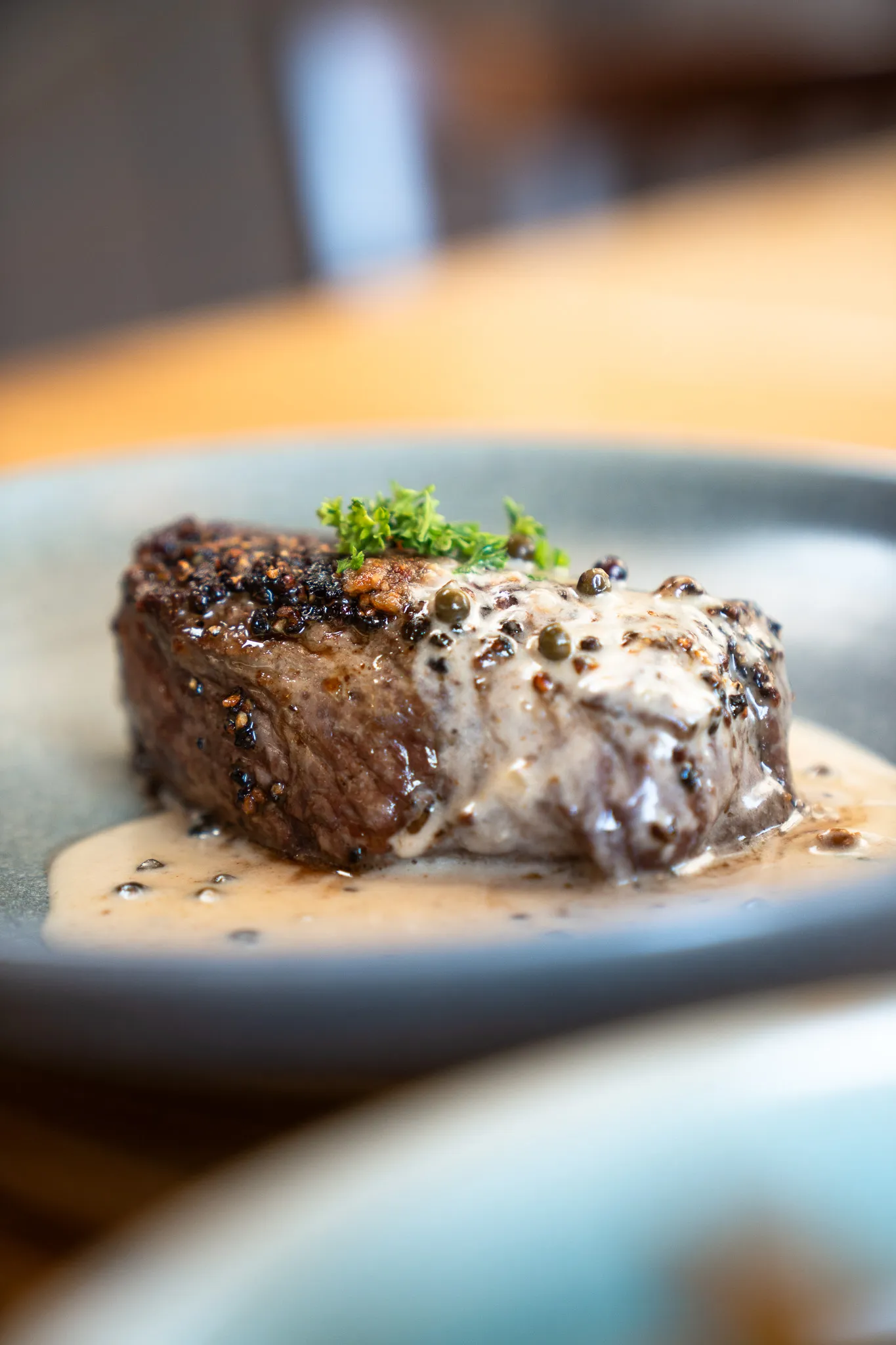 Herb-crusted steak fillet